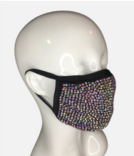 Load image into Gallery viewer, Rhinestone Black Face Mask
